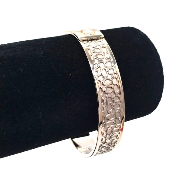 COACH Bangle Bracelet-Vintage Silver C Signature-Authentic - Picture 3 of 8